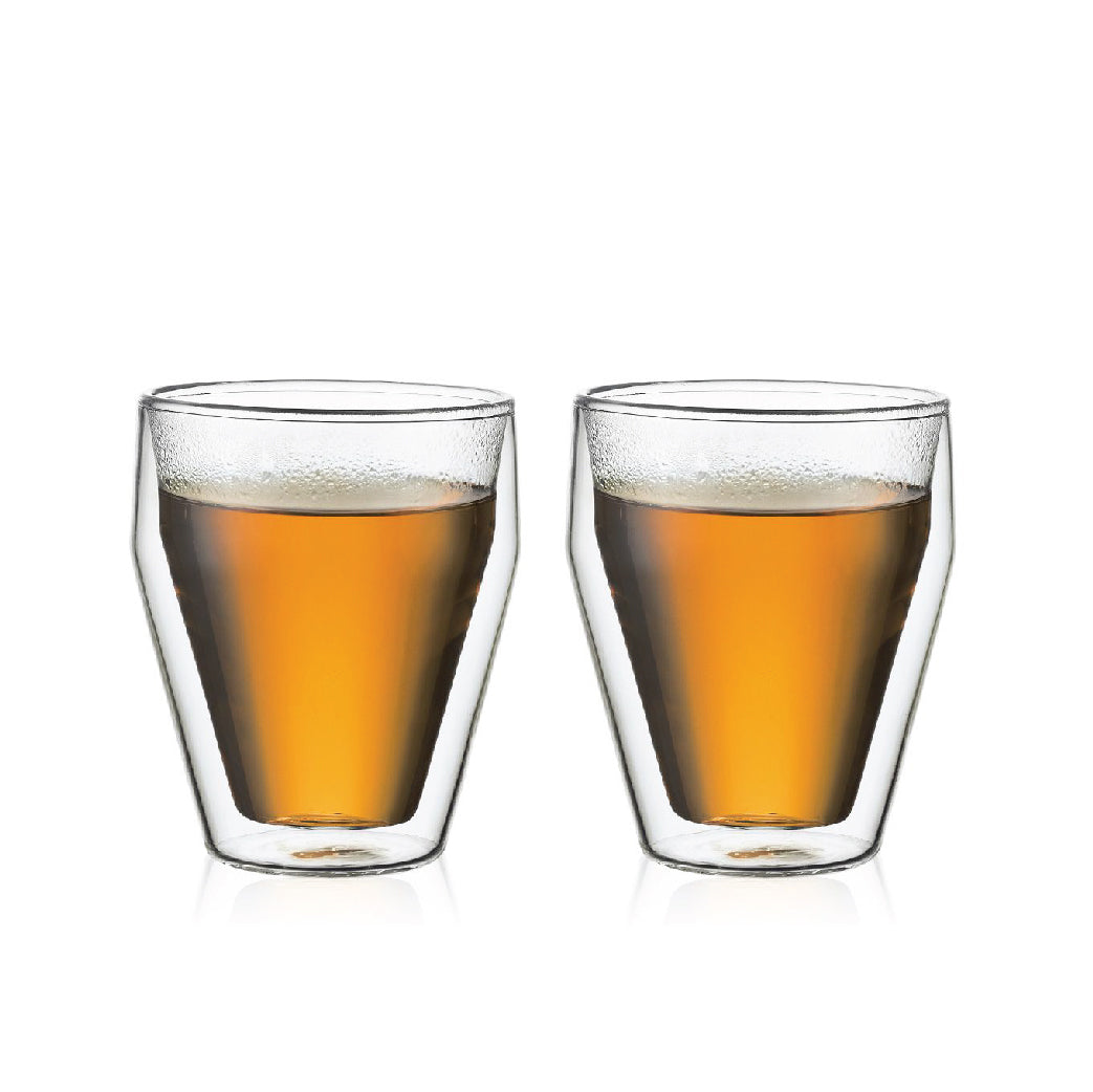 TITLIS - 2 pcs glass, double wall, small, 0.25 l, 8 oz, stackable
