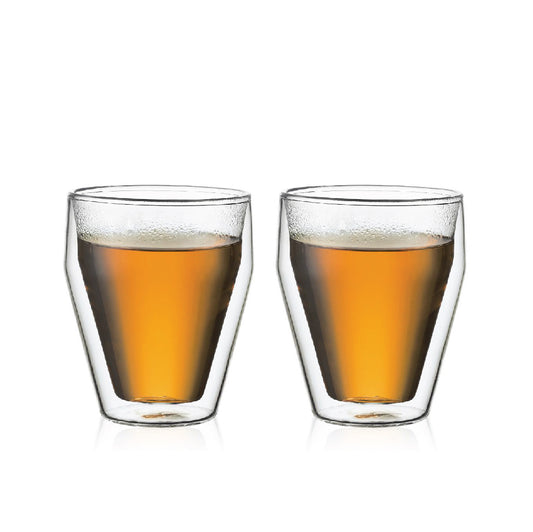 TITLIS - 2 pcs glass, double wall, small, 0.25 l, 8 oz, stackable