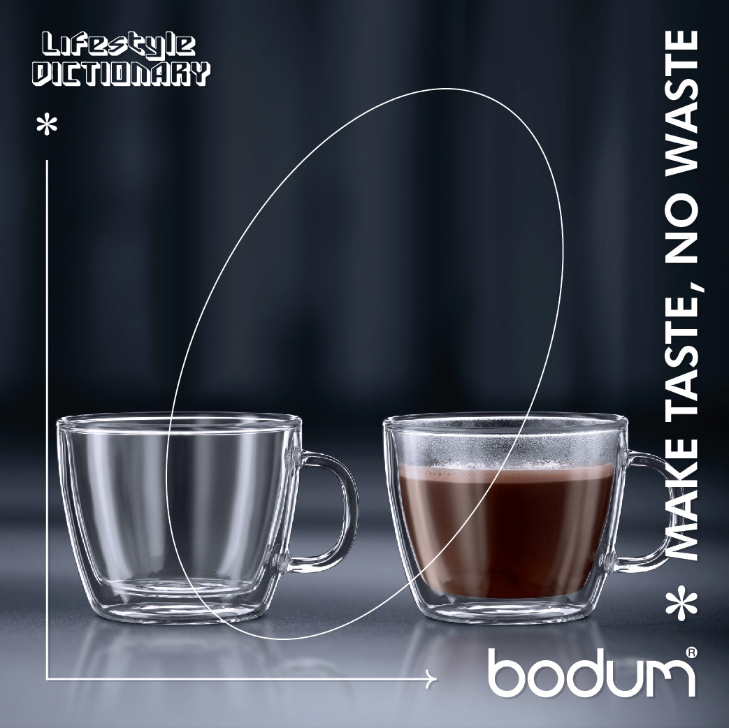Bodum Bistro Set of 2 Cafe Latte Double Wall Glass Mugs 