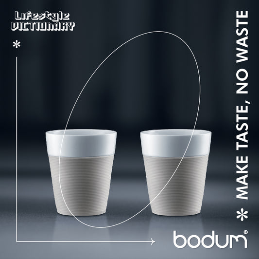 BISTRO - 2 pcs mug with Silicone Sleeve 0.3l  (White)