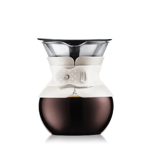 POUR OVER - Coffee maker with permanent filter, 0.5 l, 17 oz (White)