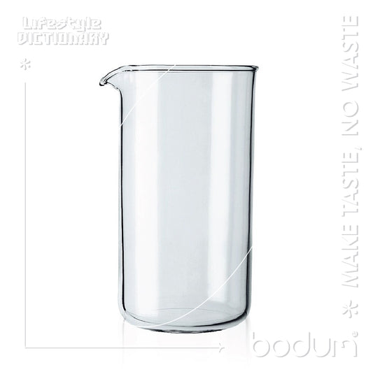 SPARE BEAKER - Spare glass for coffee maker, 3 cup, 0.35 l, 12 oz, dia 6.8 cm, H 13 cm