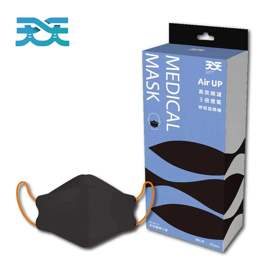 【天天-韓版魚型醫療級口罩】黑色 (適合一般成人) 每盒20入