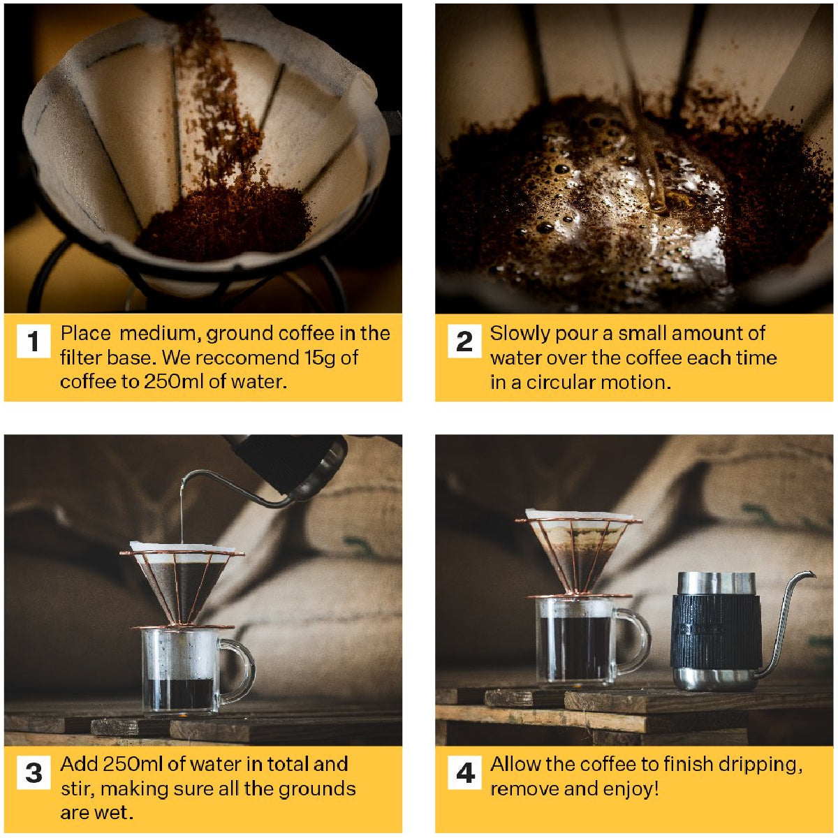 Core Pour Over - Copper (V60 filters compatible)