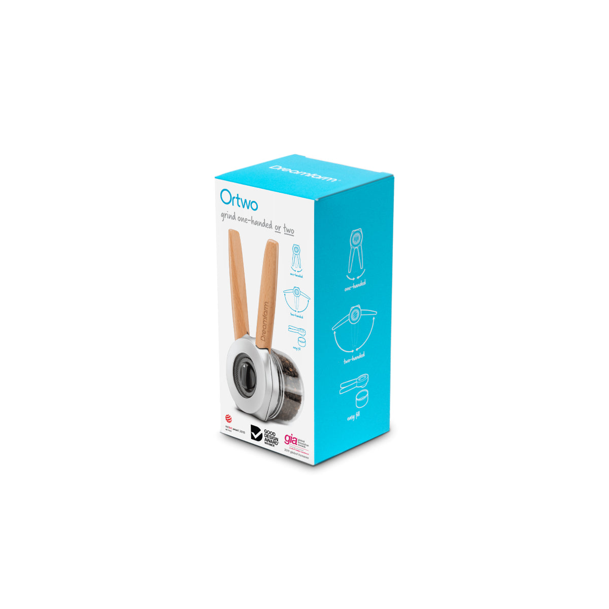 Ortwo 單手使用香料研磨罐(櫸木款)