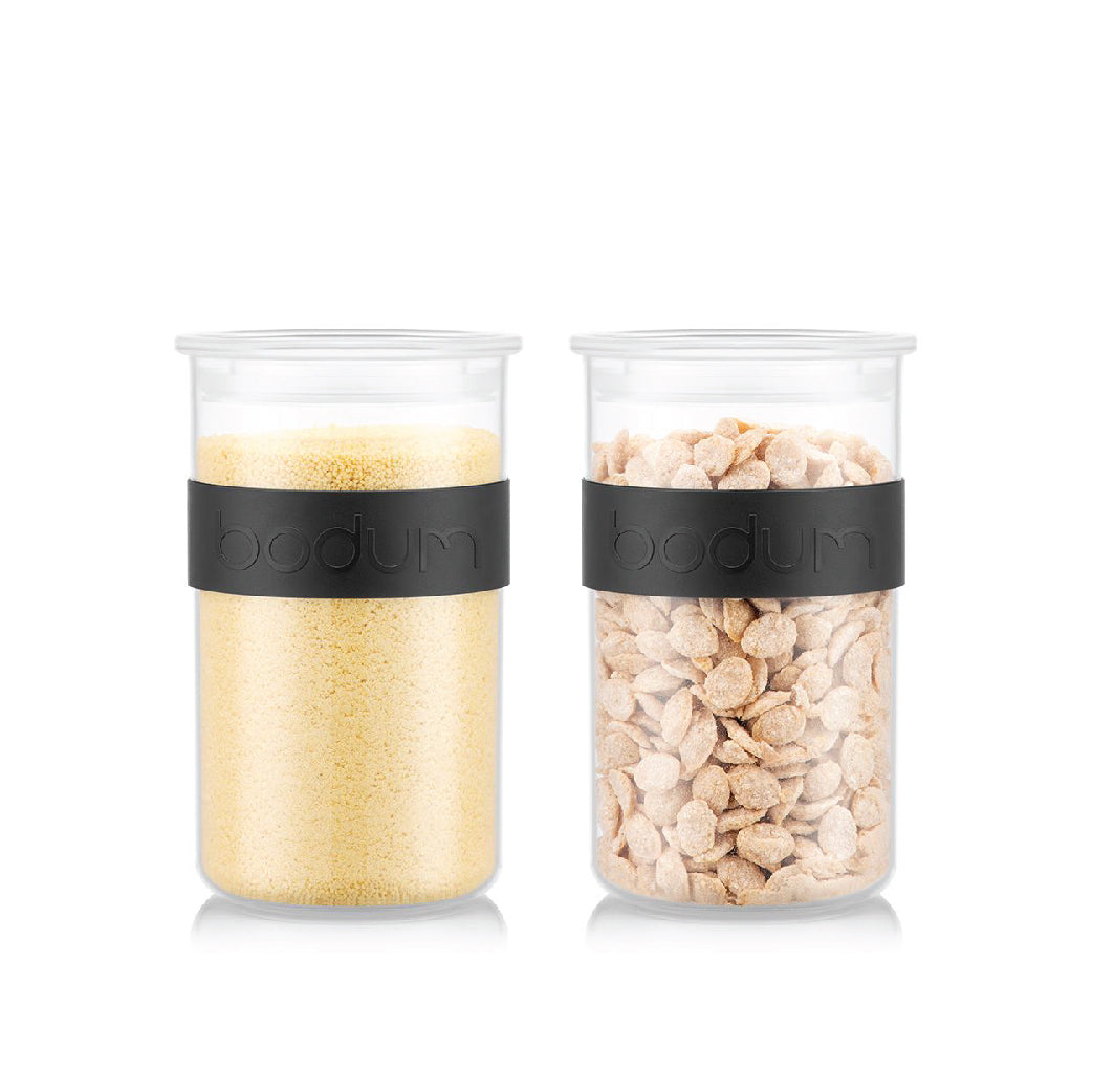 PRESSO - 2 pcs storage jar 1.0 l, 34 oz. (Black)