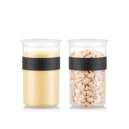 PRESSO - 2 pcs storage jar 1.0 l, 34 oz. (Black)