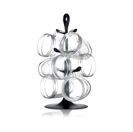 BISTRO - Mug tree set with 6 glass mugs