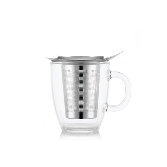 NEW YO-YO SET - Mug, glass and tea strainer, 0.35 l, 12 oz, s/s