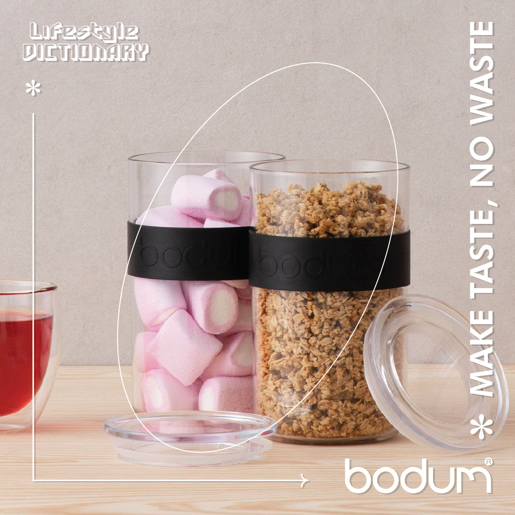 PRESSO - 2 pcs storage jar 0.6 l, 20 oz. (Black)