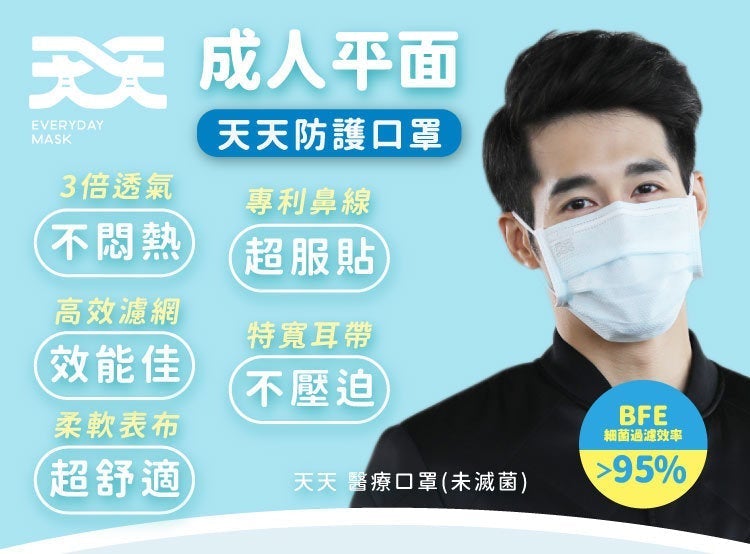 【天天成人平面醫用口罩】紫色 每盒50入