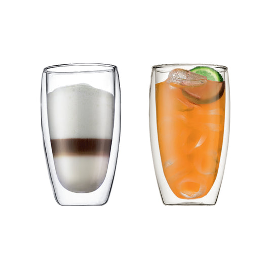 PAVINA® - 2 pcs glass, double wall, large, 0.45 l, 15 oz