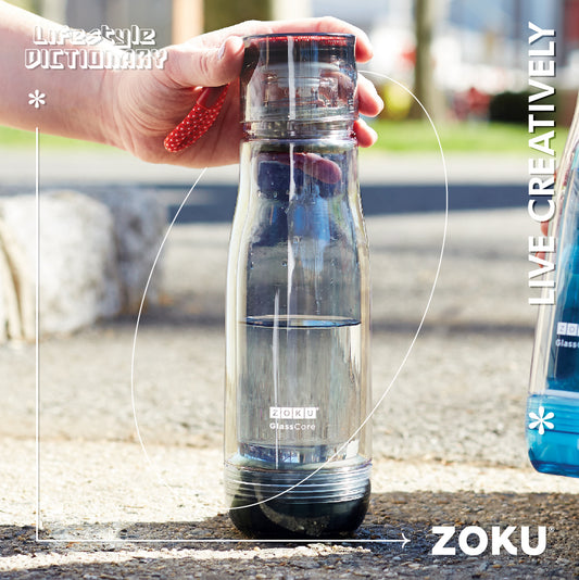 Zoku 16oz Grey Glass Core Bottle