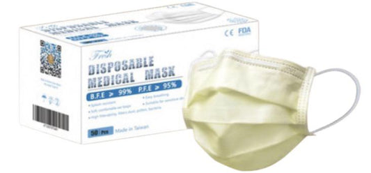 易廷外銷版醫療級口罩(50個/盒) - 黃色